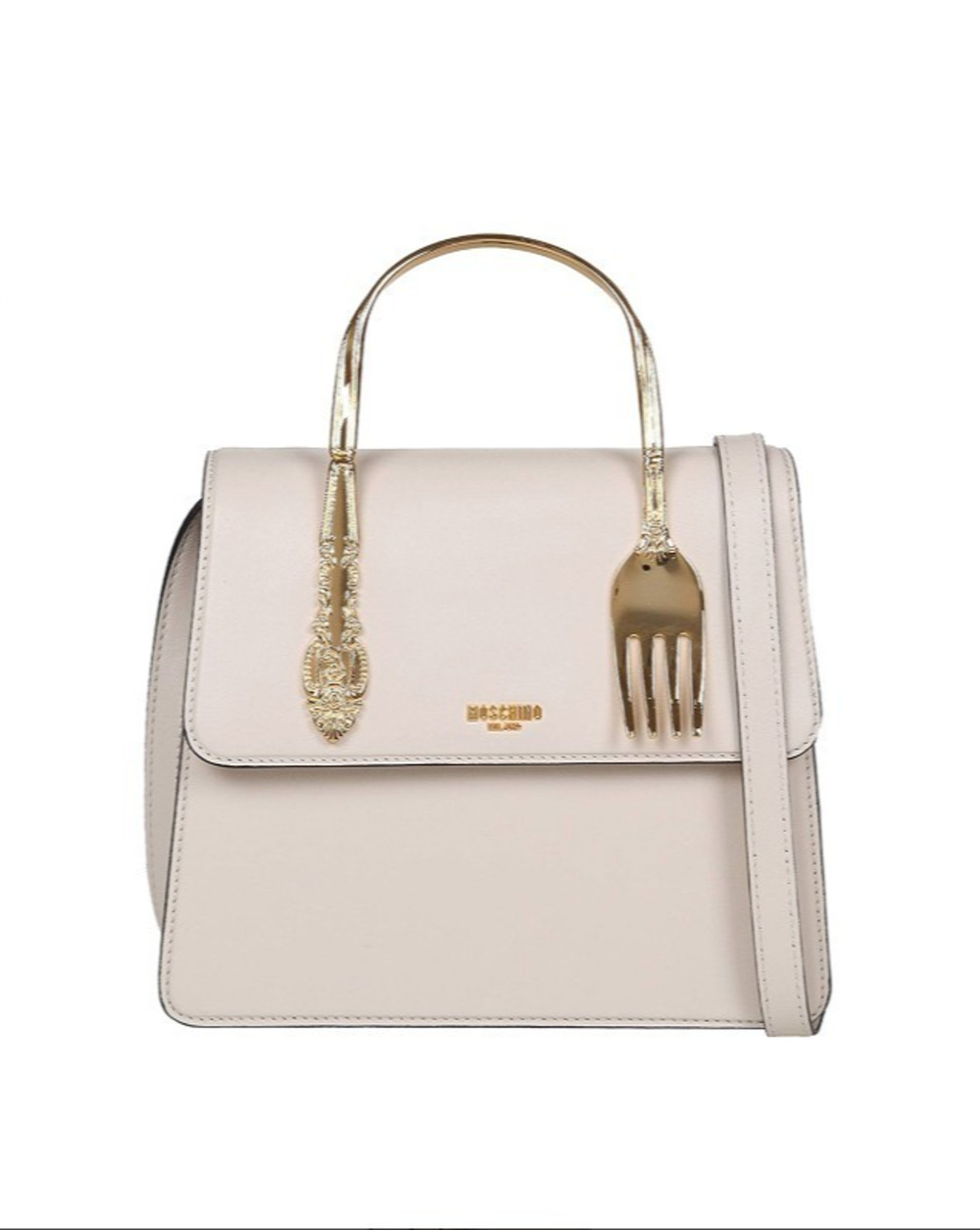 AW22 Moschino Couture Jeremy Scott Metallic Gold Fork Cutlery Crossbody Bag